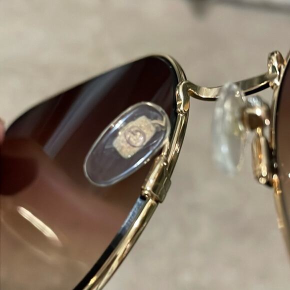 Gucci Horsebit Gold Square Oversized Sunglasses New - Picture 8 of 8